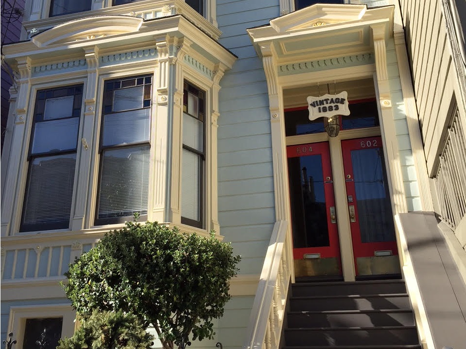 The Victorian facade at 604 Castro